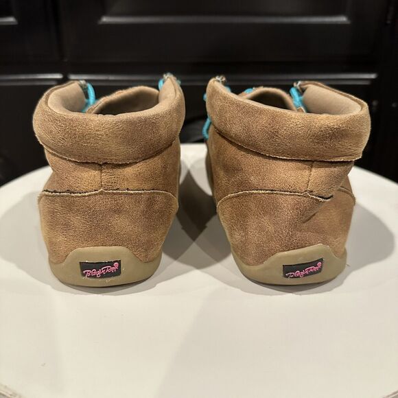 Blazin Roxx Leather Tan And Turquoise Unisex Kids Size 2 (Twisted X Look-alike) - Picture 3 of 11